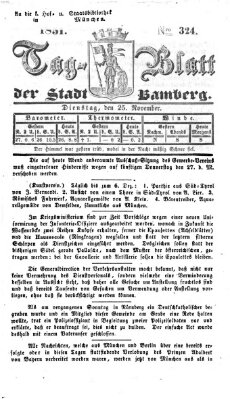 Tag-Blatt der Stadt Bamberg (Bamberger Tagblatt) Dienstag 25. November 1851