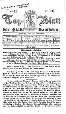 Tag-Blatt der Stadt Bamberg (Bamberger Tagblatt) Freitag 28. November 1851
