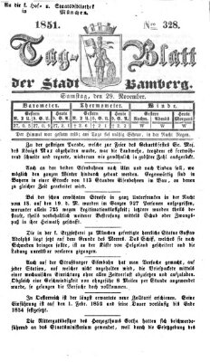 Tag-Blatt der Stadt Bamberg (Bamberger Tagblatt) Samstag 29. November 1851