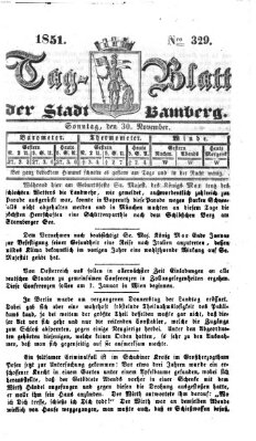 Tag-Blatt der Stadt Bamberg (Bamberger Tagblatt) Sonntag 30. November 1851