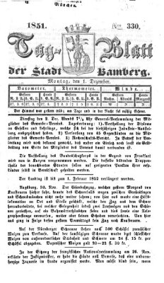 Tag-Blatt der Stadt Bamberg (Bamberger Tagblatt) Montag 1. Dezember 1851