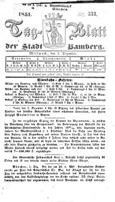 Tag-Blatt der Stadt Bamberg (Bamberger Tagblatt) Mittwoch 3. Dezember 1851