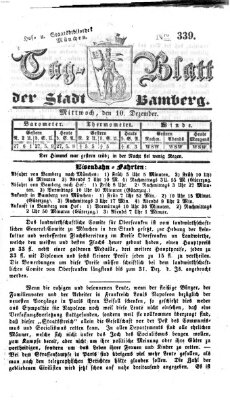 Tag-Blatt der Stadt Bamberg (Bamberger Tagblatt) Mittwoch 10. Dezember 1851