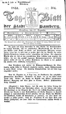 Tag-Blatt der Stadt Bamberg (Bamberger Tagblatt) Samstag 27. Dezember 1851