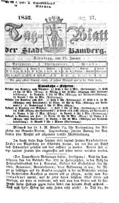 Tag-Blatt der Stadt Bamberg (Bamberger Tagblatt) Dienstag 27. Januar 1852