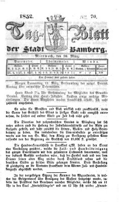Tag-Blatt der Stadt Bamberg (Bamberger Tagblatt) Mittwoch 10. März 1852