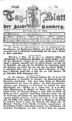 Tag-Blatt der Stadt Bamberg (Bamberger Tagblatt) Freitag 12. März 1852