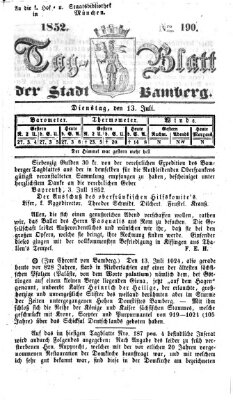 Tag-Blatt der Stadt Bamberg (Bamberger Tagblatt) Dienstag 13. Juli 1852