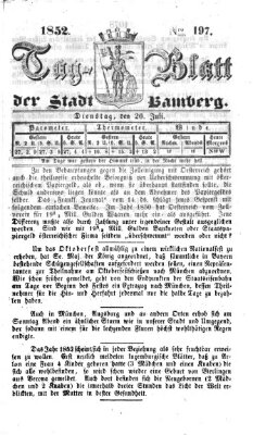 Tag-Blatt der Stadt Bamberg (Bamberger Tagblatt) Dienstag 20. Juli 1852