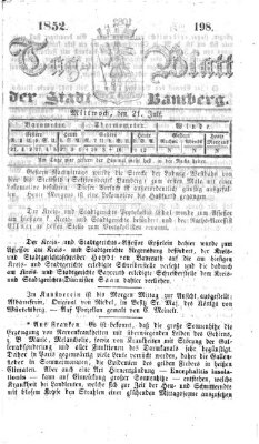 Tag-Blatt der Stadt Bamberg (Bamberger Tagblatt) Mittwoch 21. Juli 1852