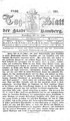 Tag-Blatt der Stadt Bamberg (Bamberger Tagblatt) Samstag 24. Juli 1852