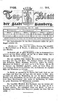 Tag-Blatt der Stadt Bamberg (Bamberger Tagblatt) Dienstag 27. Juli 1852