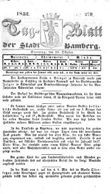 Tag-Blatt der Stadt Bamberg (Bamberger Tagblatt) Sonntag 10. Oktober 1852