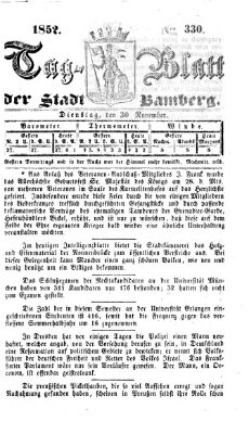 Tag-Blatt der Stadt Bamberg (Bamberger Tagblatt) Dienstag 30. November 1852