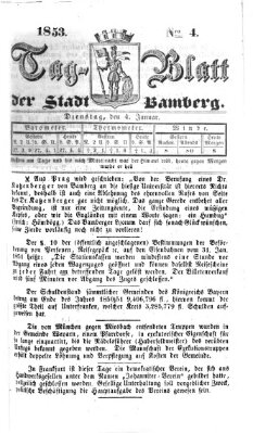 Tag-Blatt der Stadt Bamberg (Bamberger Tagblatt) Dienstag 4. Januar 1853