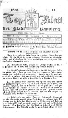 Tag-Blatt der Stadt Bamberg (Bamberger Tagblatt) Dienstag 11. Januar 1853