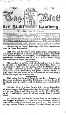 Tag-Blatt der Stadt Bamberg (Bamberger Tagblatt) Dienstag 18. Januar 1853