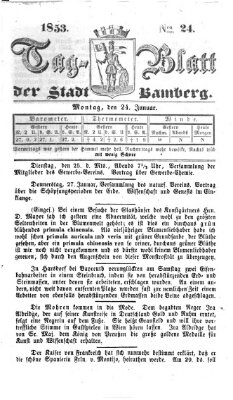 Tag-Blatt der Stadt Bamberg (Bamberger Tagblatt) Montag 24. Januar 1853