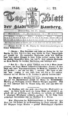 Tag-Blatt der Stadt Bamberg (Bamberger Tagblatt) Donnerstag 27. Januar 1853