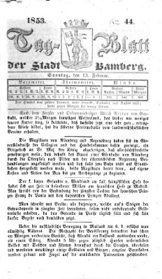 Tag-Blatt der Stadt Bamberg (Bamberger Tagblatt) Sonntag 13. Februar 1853