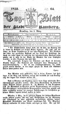 Tag-Blatt der Stadt Bamberg (Bamberger Tagblatt) Samstag 5. März 1853