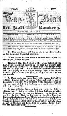 Tag-Blatt der Stadt Bamberg (Bamberger Tagblatt) Mittwoch 4. Mai 1853