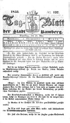 Tag-Blatt der Stadt Bamberg (Bamberger Tagblatt) Samstag 21. Mai 1853