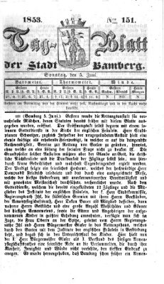 Tag-Blatt der Stadt Bamberg (Bamberger Tagblatt) Sonntag 5. Juni 1853