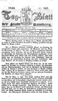 Tag-Blatt der Stadt Bamberg (Bamberger Tagblatt) Samstag 11. Juni 1853