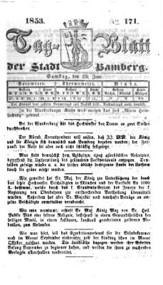 Tag-Blatt der Stadt Bamberg (Bamberger Tagblatt) Samstag 25. Juni 1853