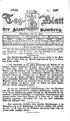 Tag-Blatt der Stadt Bamberg (Bamberger Tagblatt) Samstag 23. Juli 1853