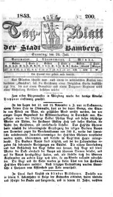 Tag-Blatt der Stadt Bamberg (Bamberger Tagblatt) Sonntag 24. Juli 1853