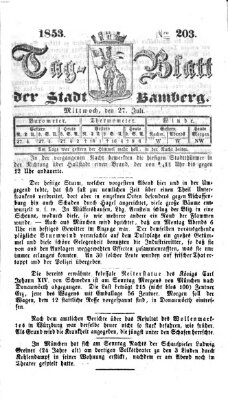 Tag-Blatt der Stadt Bamberg (Bamberger Tagblatt) Mittwoch 27. Juli 1853