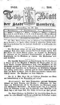 Tag-Blatt der Stadt Bamberg (Bamberger Tagblatt) Donnerstag 28. Juli 1853