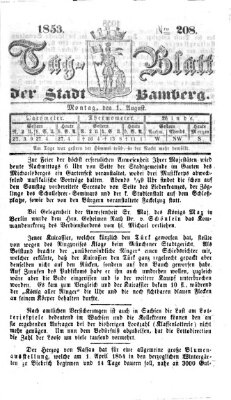 Tag-Blatt der Stadt Bamberg (Bamberger Tagblatt) Montag 1. August 1853