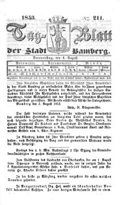 Tag-Blatt der Stadt Bamberg (Bamberger Tagblatt) Donnerstag 4. August 1853