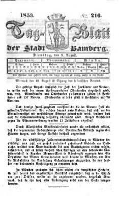 Tag-Blatt der Stadt Bamberg (Bamberger Tagblatt) Dienstag 9. August 1853