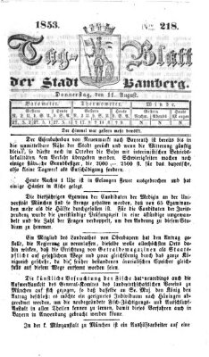 Tag-Blatt der Stadt Bamberg (Bamberger Tagblatt) Donnerstag 11. August 1853