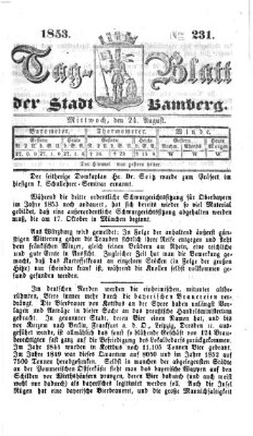 Tag-Blatt der Stadt Bamberg (Bamberger Tagblatt) Mittwoch 24. August 1853