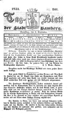 Tag-Blatt der Stadt Bamberg (Bamberger Tagblatt) Samstag 3. September 1853