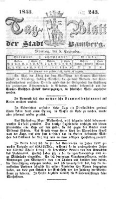 Tag-Blatt der Stadt Bamberg (Bamberger Tagblatt) Montag 5. September 1853