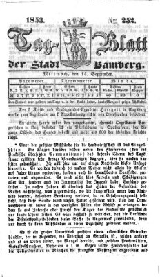 Tag-Blatt der Stadt Bamberg (Bamberger Tagblatt) Mittwoch 14. September 1853