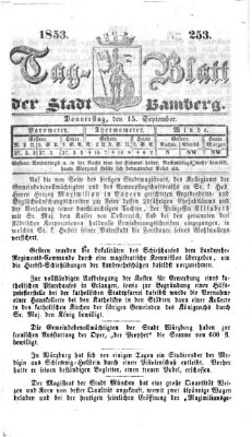 Tag-Blatt der Stadt Bamberg (Bamberger Tagblatt) Donnerstag 15. September 1853