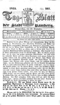 Tag-Blatt der Stadt Bamberg (Bamberger Tagblatt) Donnerstag 29. September 1853