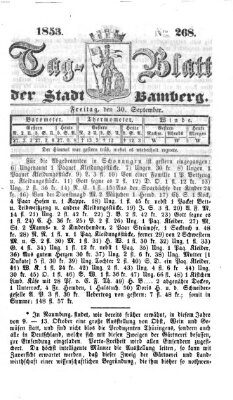 Tag-Blatt der Stadt Bamberg (Bamberger Tagblatt) Freitag 30. September 1853