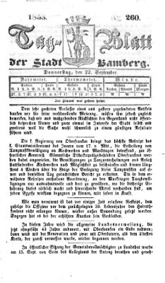 Tag-Blatt der Stadt Bamberg (Bamberger Tagblatt) Donnerstag 22. September 1853