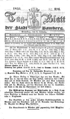 Tag-Blatt der Stadt Bamberg (Bamberger Tagblatt) Samstag 8. Oktober 1853