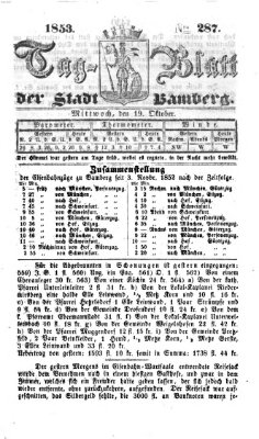 Tag-Blatt der Stadt Bamberg (Bamberger Tagblatt) Mittwoch 19. Oktober 1853