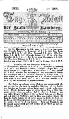 Tag-Blatt der Stadt Bamberg (Bamberger Tagblatt) Donnerstag 20. Oktober 1853