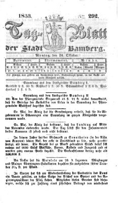 Tag-Blatt der Stadt Bamberg (Bamberger Tagblatt) Montag 24. Oktober 1853